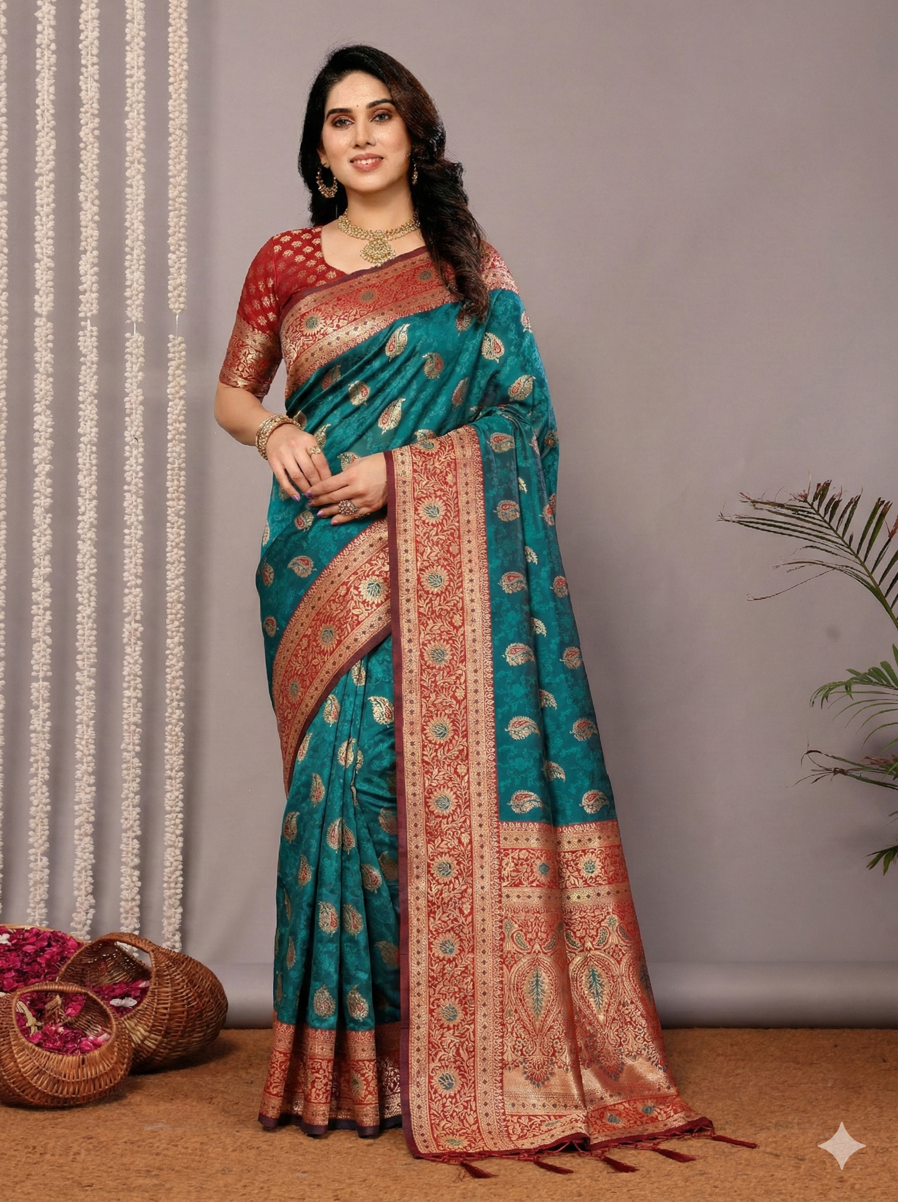 Valaikappu Saree With Comfortable Bangles and Sleeves for a Joyful Seemantham