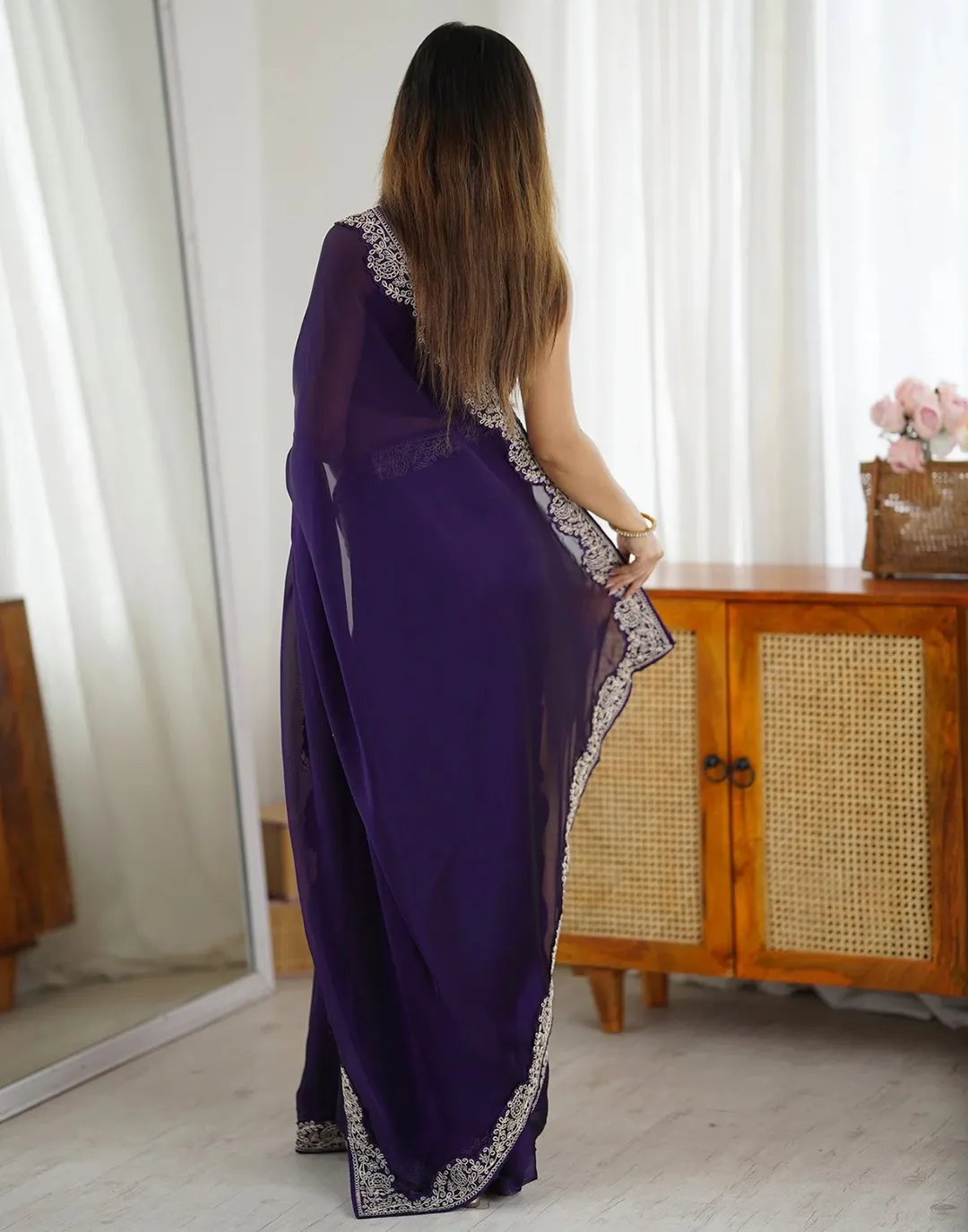 Royal Blue Silk Saree with Exquisite Zari Work